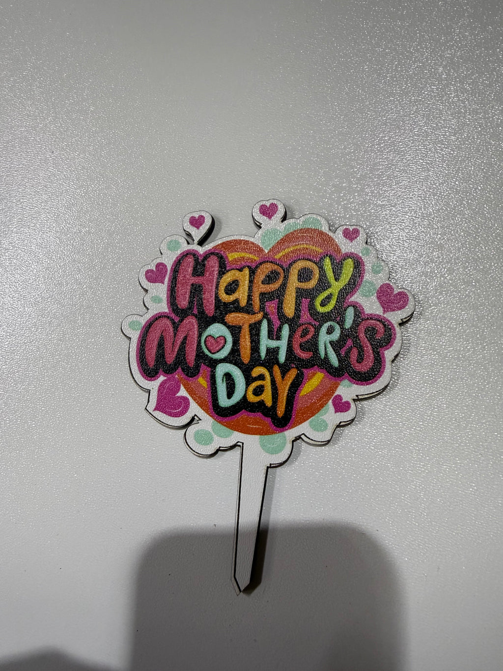 20'li Renkli Ahşap "Happy Mother's Day" Pasta Topper Seti (Tanesi 10 TL)