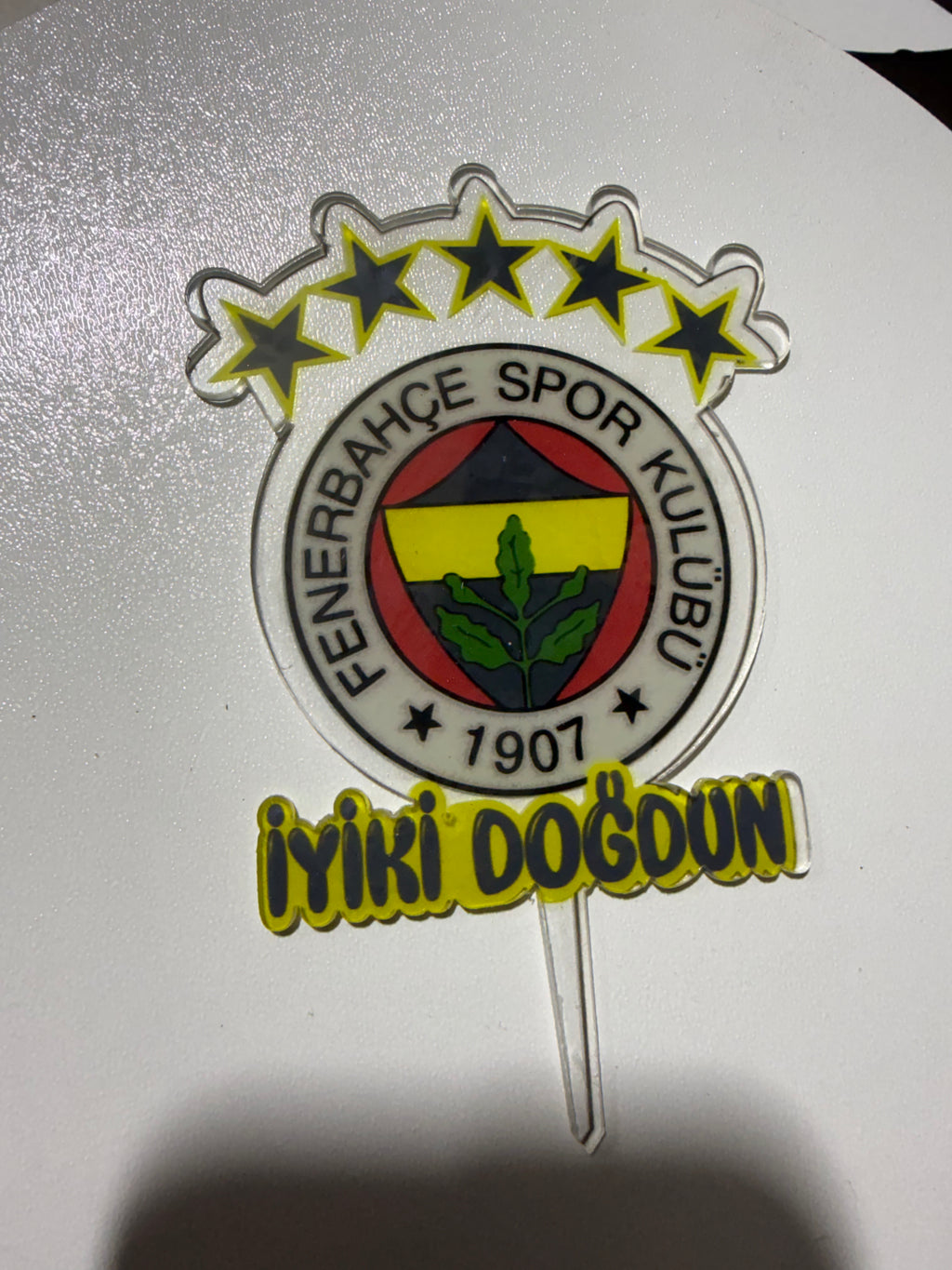 20’li Paket Şeffaf Fenerbahçe Pleksi Pasta Süsü Seti – Tanesi 10 TL