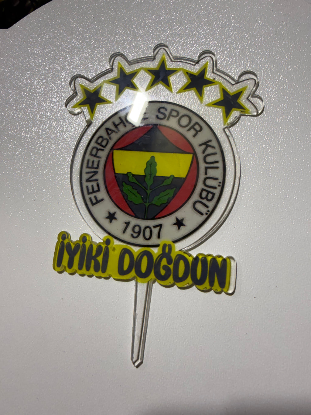20’li Paket Şeffaf Fenerbahçe Pleksi Pasta Süsü Seti – Tanesi 10 TL