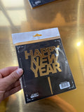 20'li Altın Aynalı Pleksi "Happy New Year" Pasta Üstü Süs (Cake Topper) - Toptan Fiyat Avantajı