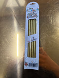 10'lu Paket - 7'li Metalik İnce Uzun Pasta Mumu (Altın / Gold) - Toptan Fiyat Avantajı