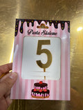 20'li Pleksi "5" Rakamı Pasta Üstü Süs (Cake Topper) - Toptan Fiyat Avantajı