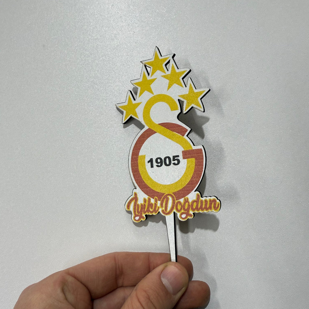 20’li Paket Renkli Baskılı MDF Pasta Süsü Takımı – Karakter & Motto Serisi (Adet 10 TL)