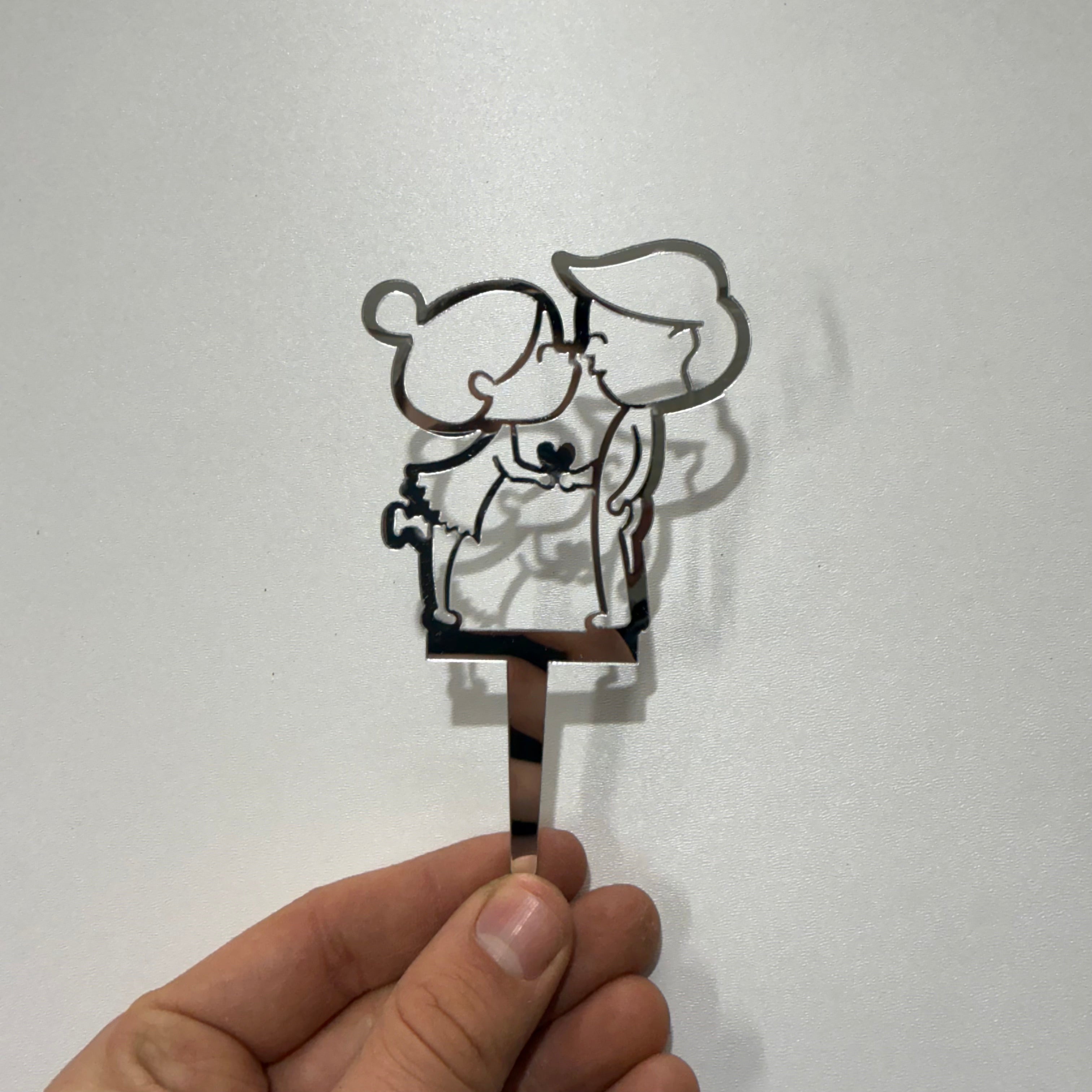 20’li Paket Aynalı Pleksi Yazılı Pasta Süsü – Gold & Silver Koleksiyonu (Adet 10 TL)