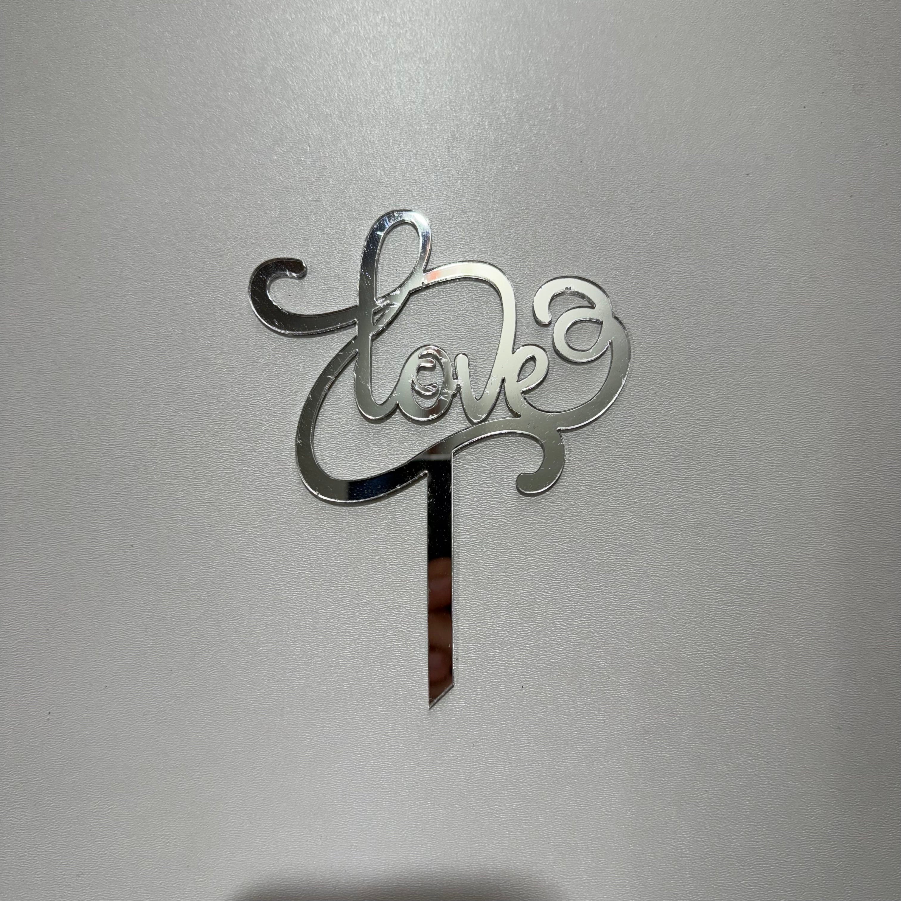 20’li Paket Aynalı Gümüş (Silver) Pleksi Pasta Süsü Seti – Tanesi 10 TL