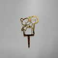 20-Piece Mirrored Gold Plexi Romantic Couple Cake Topper Set – 10 TL per piece