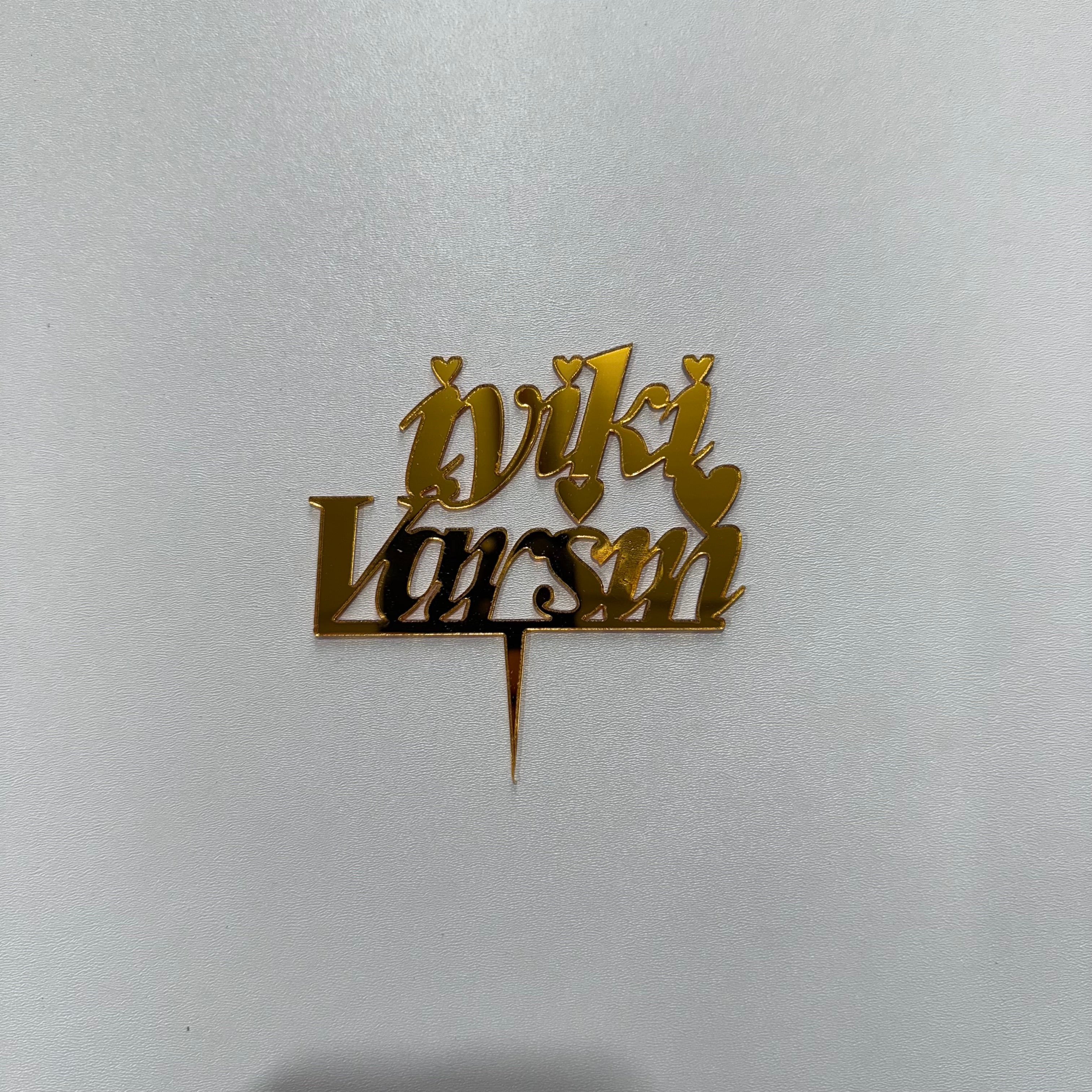 20’li Paket Aynalı Gold Pleksi "İyiki Varsın" Pasta Süsü Seti – Tanesi 10 TL