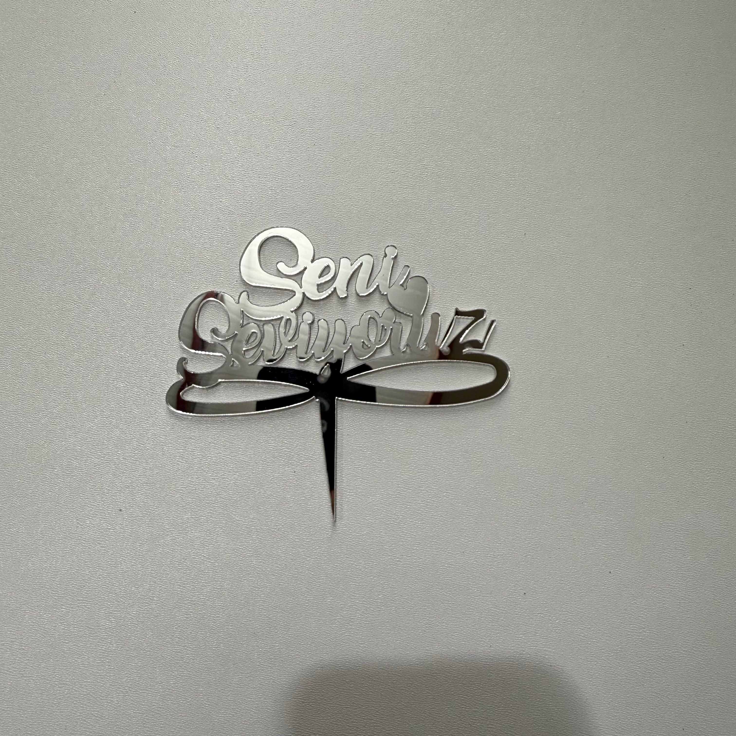 20’li Paket Aynalı Gümüş (Silver) Pleksi Pasta Süsü Seti – Tanesi 10 TL