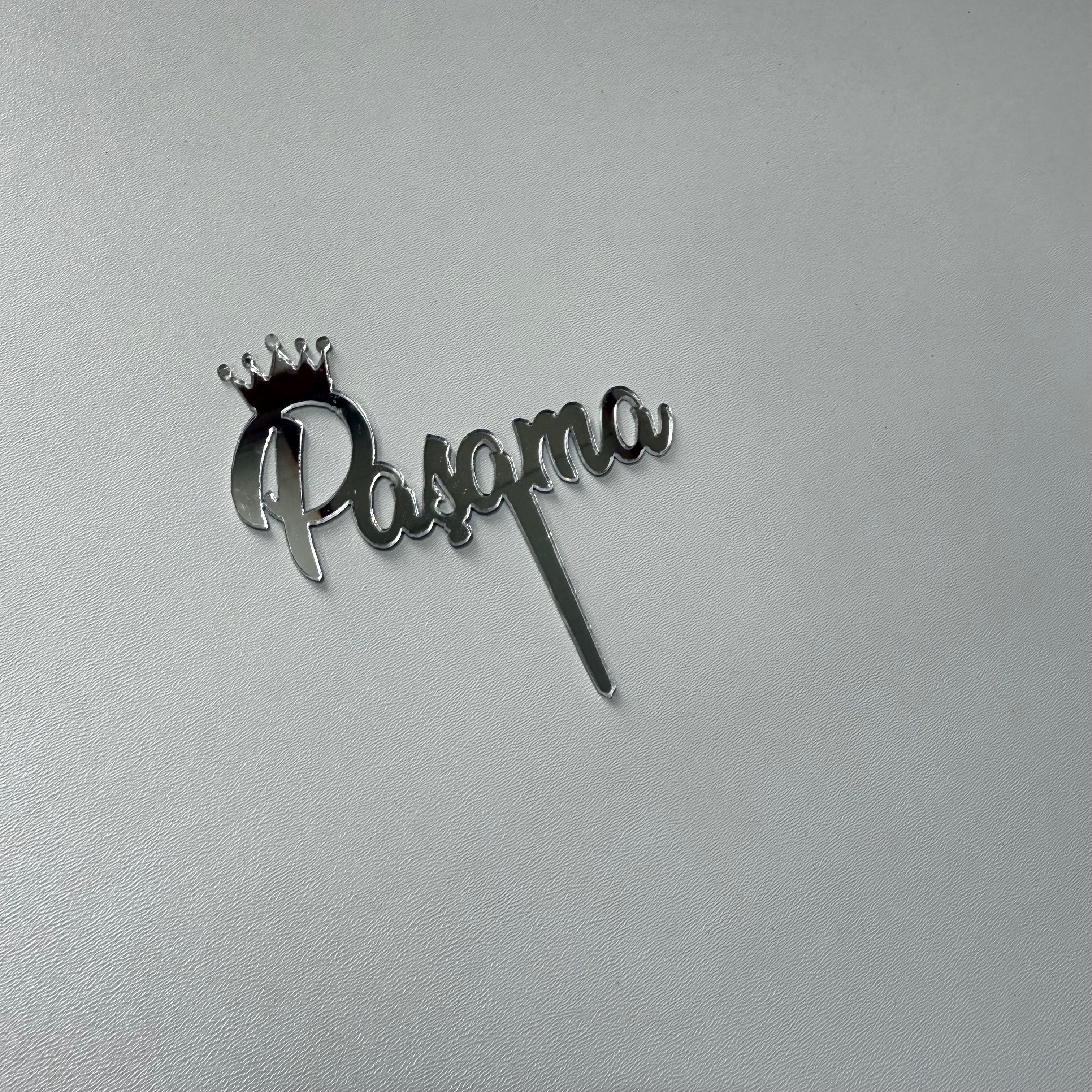 20’li Paket Aynalı Gümüş (Silver) Pleksi Pasta Süsü Seti – Tanesi 10 TL