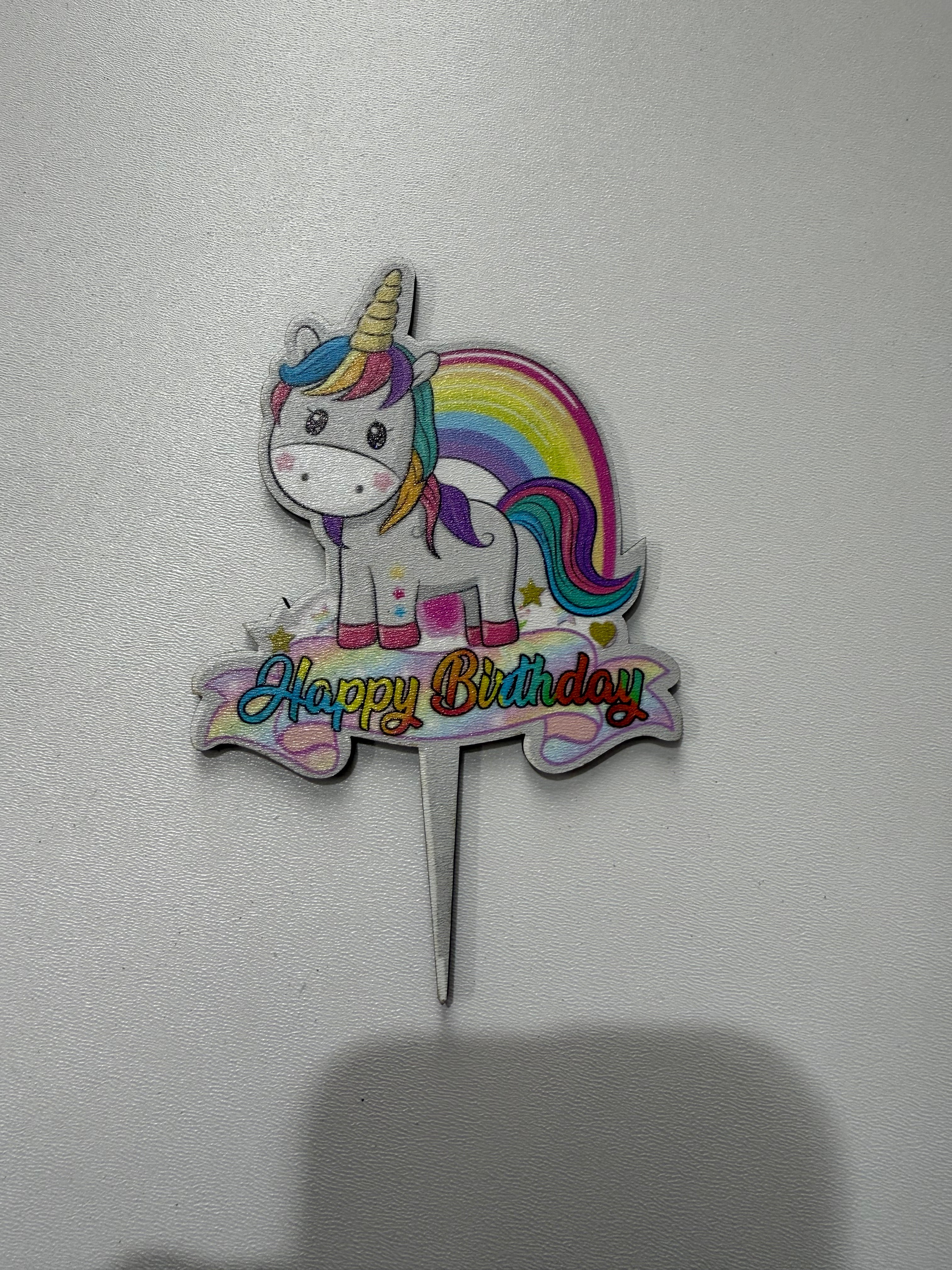 20’li Paket MDF Baskılı Unicorn Pasta Süsü Seti – Tanesi 10 TL