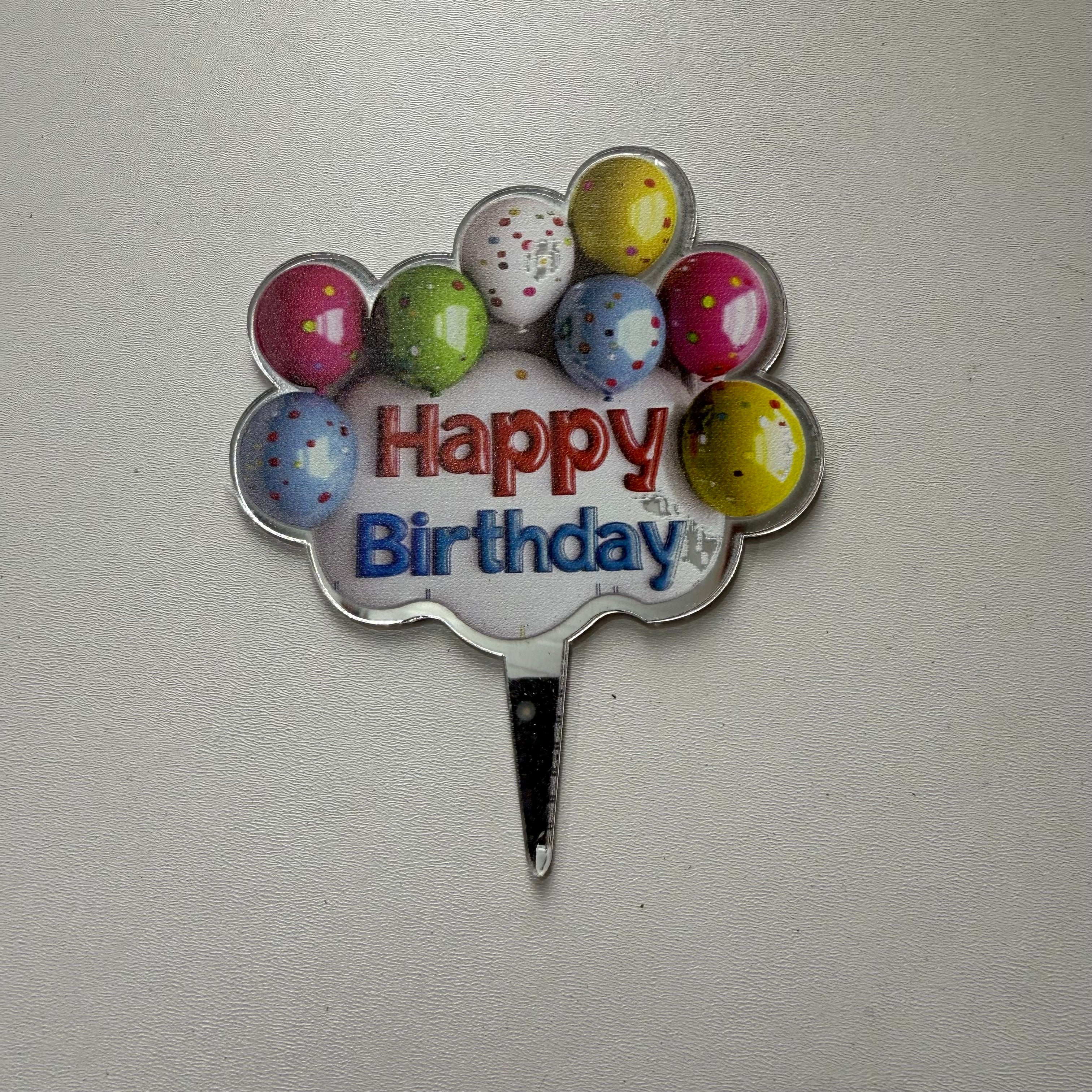 20’li Paket Gümüş Aynalı Pleksi Baskılı "Canım Babam" Pasta Süsü Seti