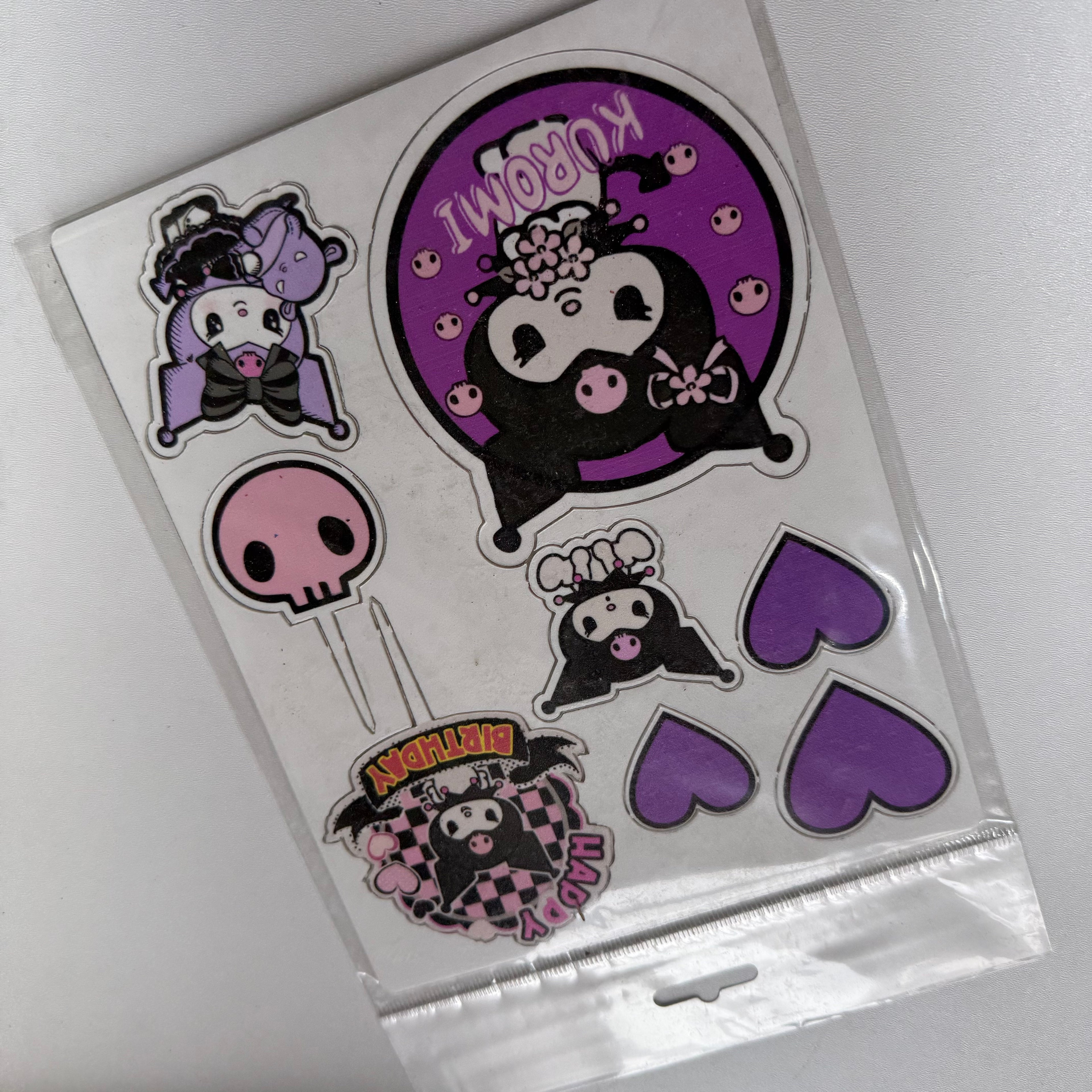 20’li Paket MDF Baskılı Kuromi Pasta Süsü Seti – Tanesi 10 TL