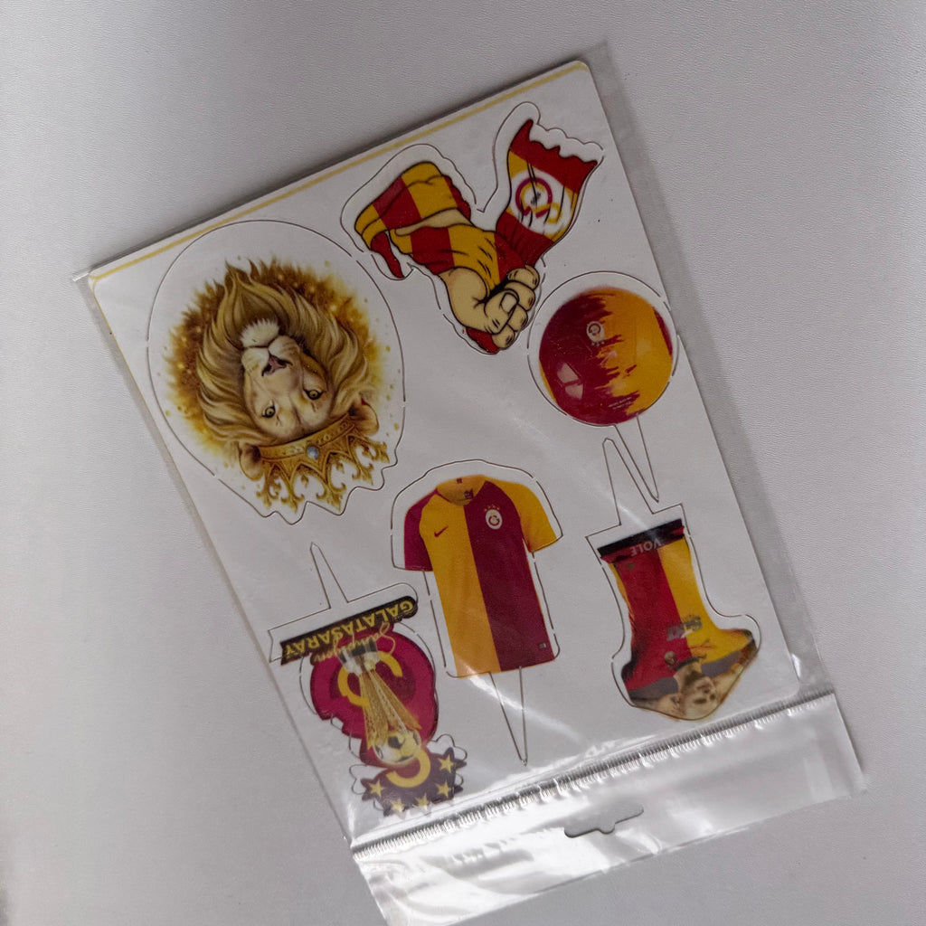 20’li Paket MDF Baskılı Galatasaray Pasta Süsü Seti – Tanesi 10 TL