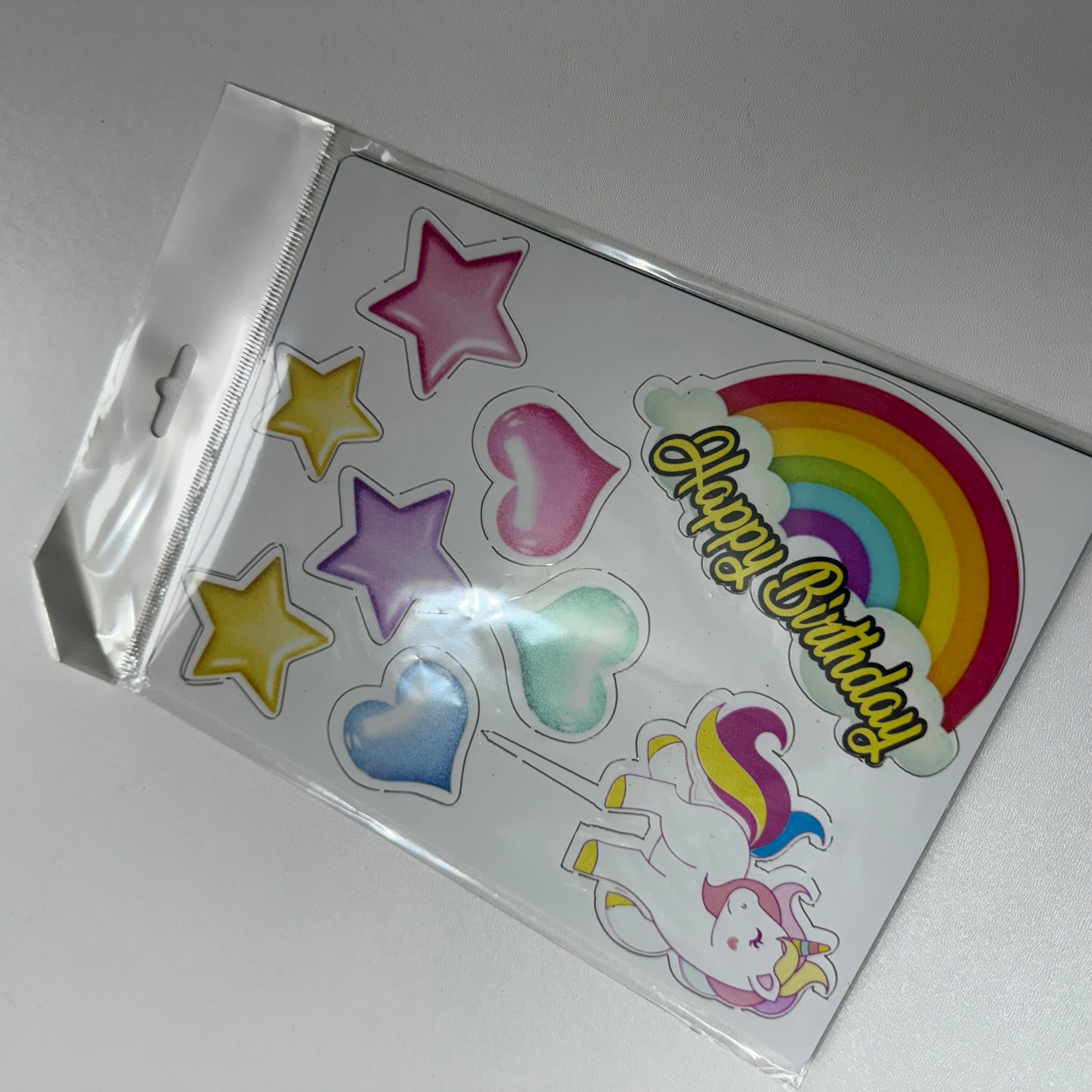 20’li Paket Unicorn ve Gökkuşağı Pasta Süsü – "Sihirli Bir Kutlamanın Parıltısı"