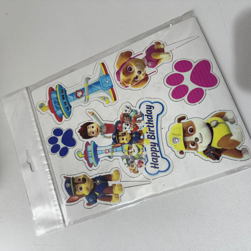 4 Paw Patrol Heroes Cake Toppers (10 Pieces) – "On a Mission to Celebrate!"