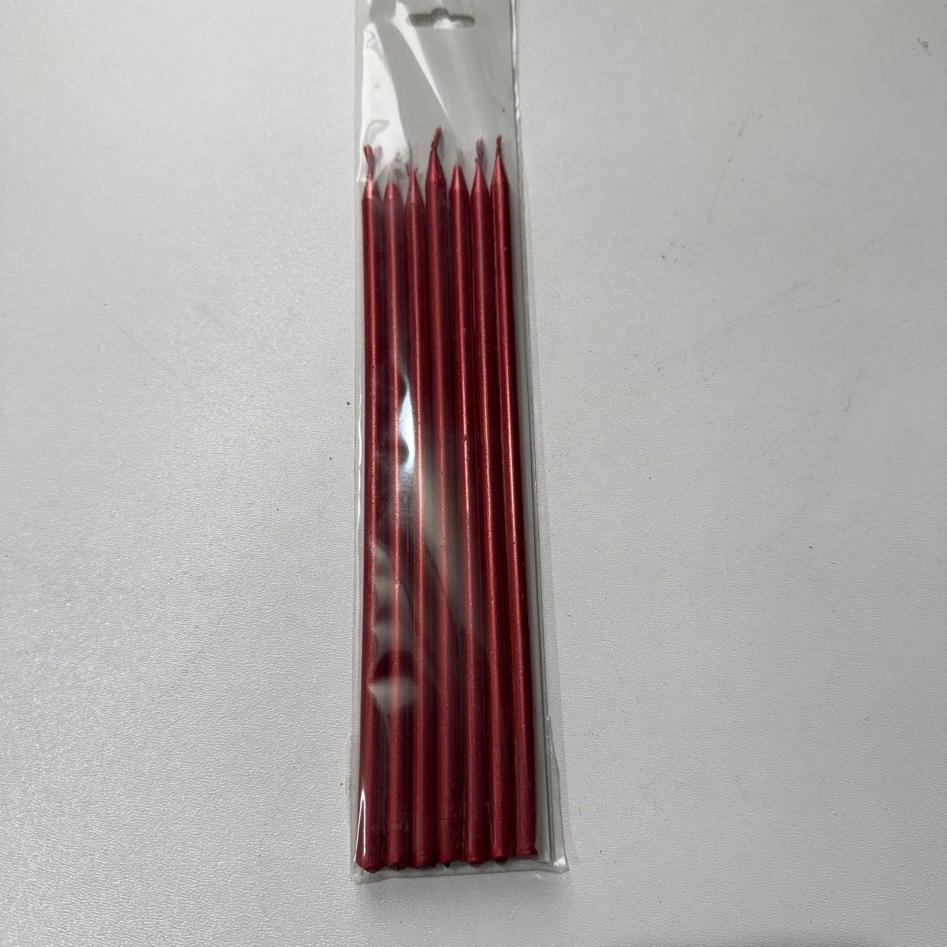 10-Piece Set: 7-Count Metallic Red Stick Candles – "Multiply the Energy of Celebrations with Wholesale Advantage"