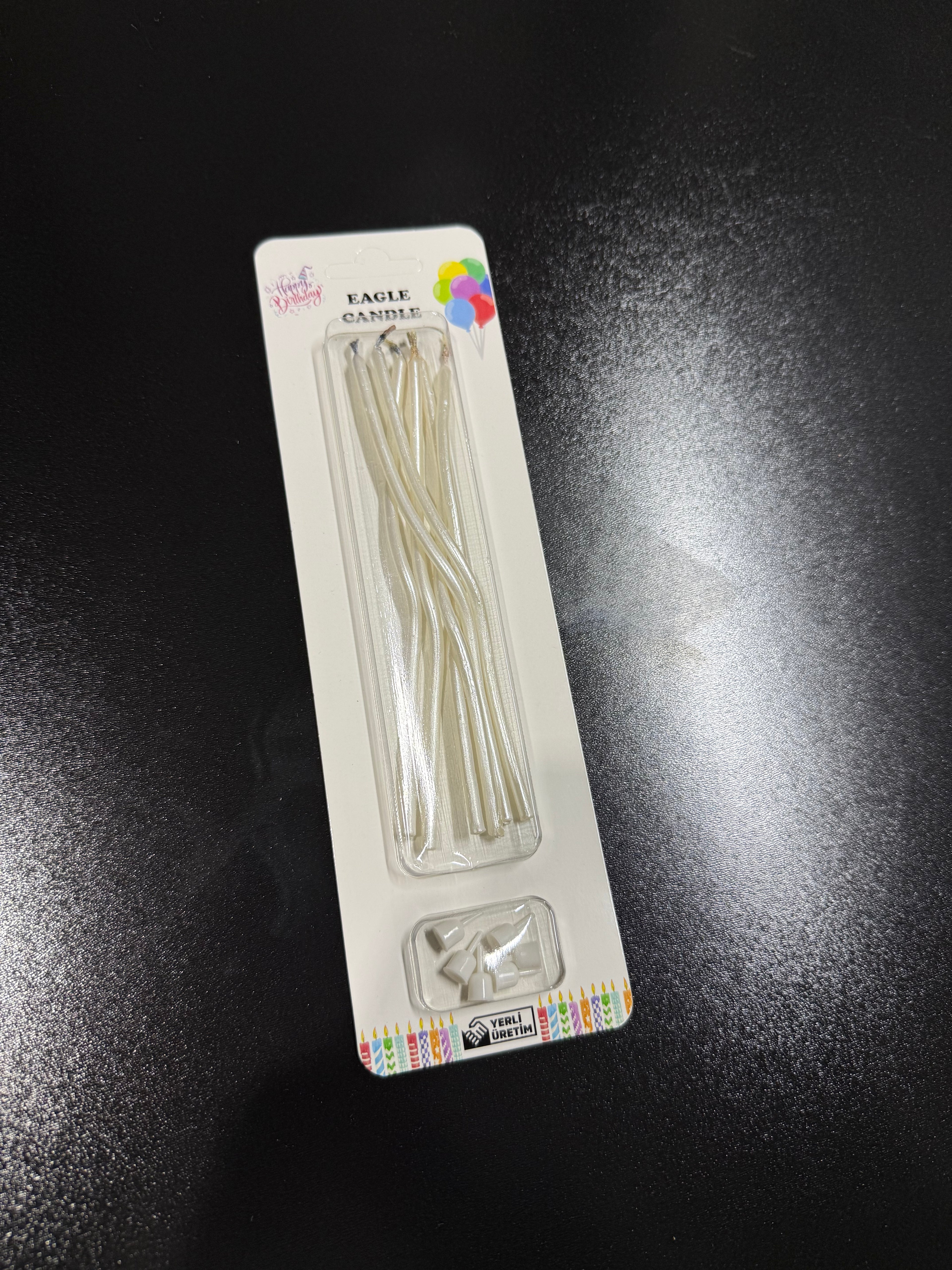 10'lu Paket, 6’lı Adet İnci Beyazı Pasta Kıvrık Mumu (Paket Fiyatı 30 TL)