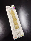 10'lu Paket, 6’lı Adet Gold Pasta Kıvrık Mumu (Paket Fiyatı 30 TL)