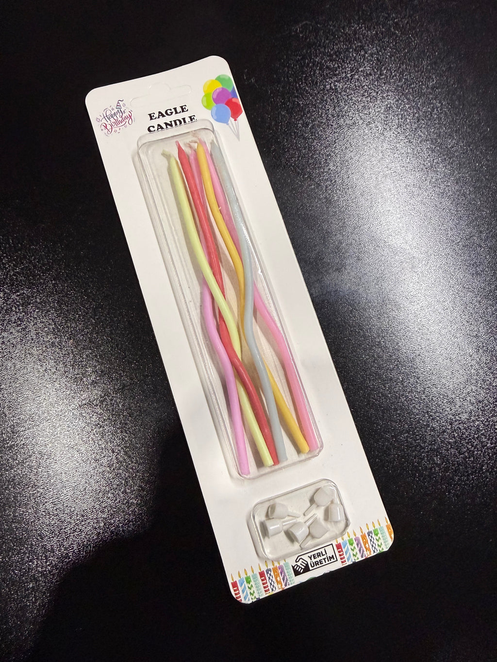 10'lu Paket, 6 lı Adet (Karışık Pastel Renkli) Pasta Kıvrık Mumu (Paket Fiyatı 30 TL)