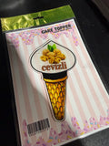 (1 pc) Ice Cream Themed 'Walnut' Customizable Plexi Name Tag & Cake Topper