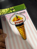 (1 piece) Ice Cream Themed 'Furitti' Customizable Acrylic Nameplate & Cake Topper