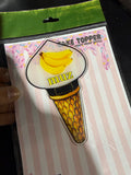 (1 piece) Ice Cream Themed 'Banana' Customizable Plexiglass Name Sign & Cake Topper
