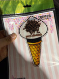 (1 piece) Ice Cream Themed 'Chocolate Chip' Customizable Plexi Name Plate