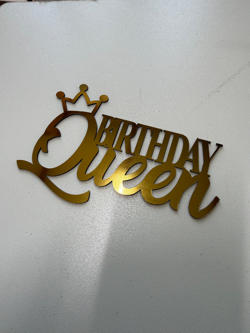 20'li Paket Aynalı Pleksi "Birthday Queen" Pasta Süsü - Altın Renk Lüks Cake Topper Seti (Tanesi 20 TL)