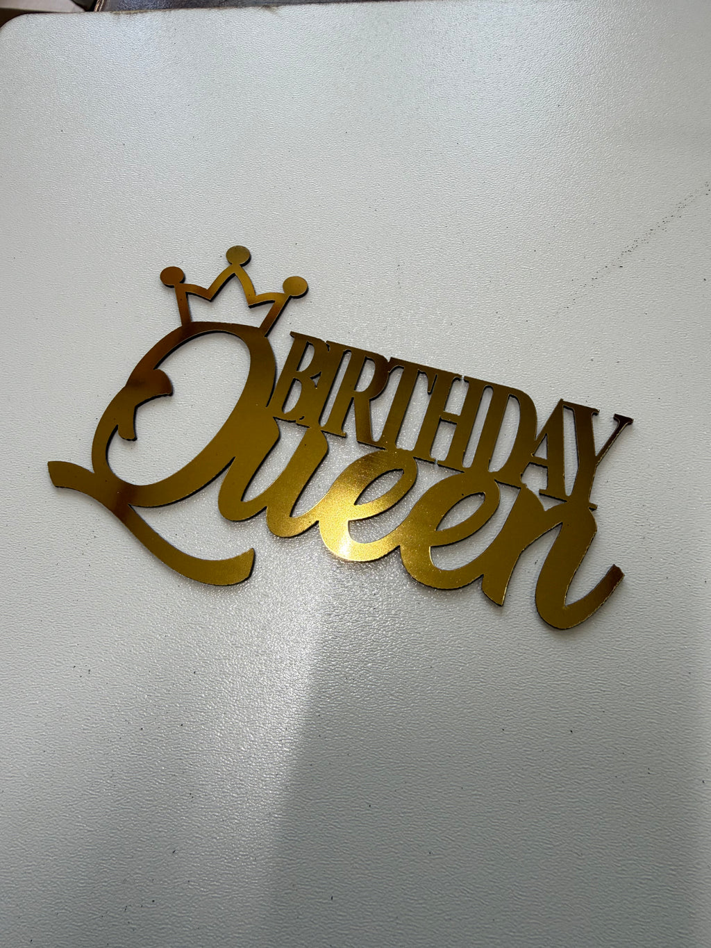 20'li Paket Aynalı Pleksi "Birthday Queen" Pasta Süsü - Altın Renk Lüks Cake Topper Seti (Tanesi 20 TL)