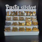 Pleksi Pasta Süsleri Seti – 150 Rakam, 100 Yazı, Altın & Gümüş Renk Standlı Tam Set