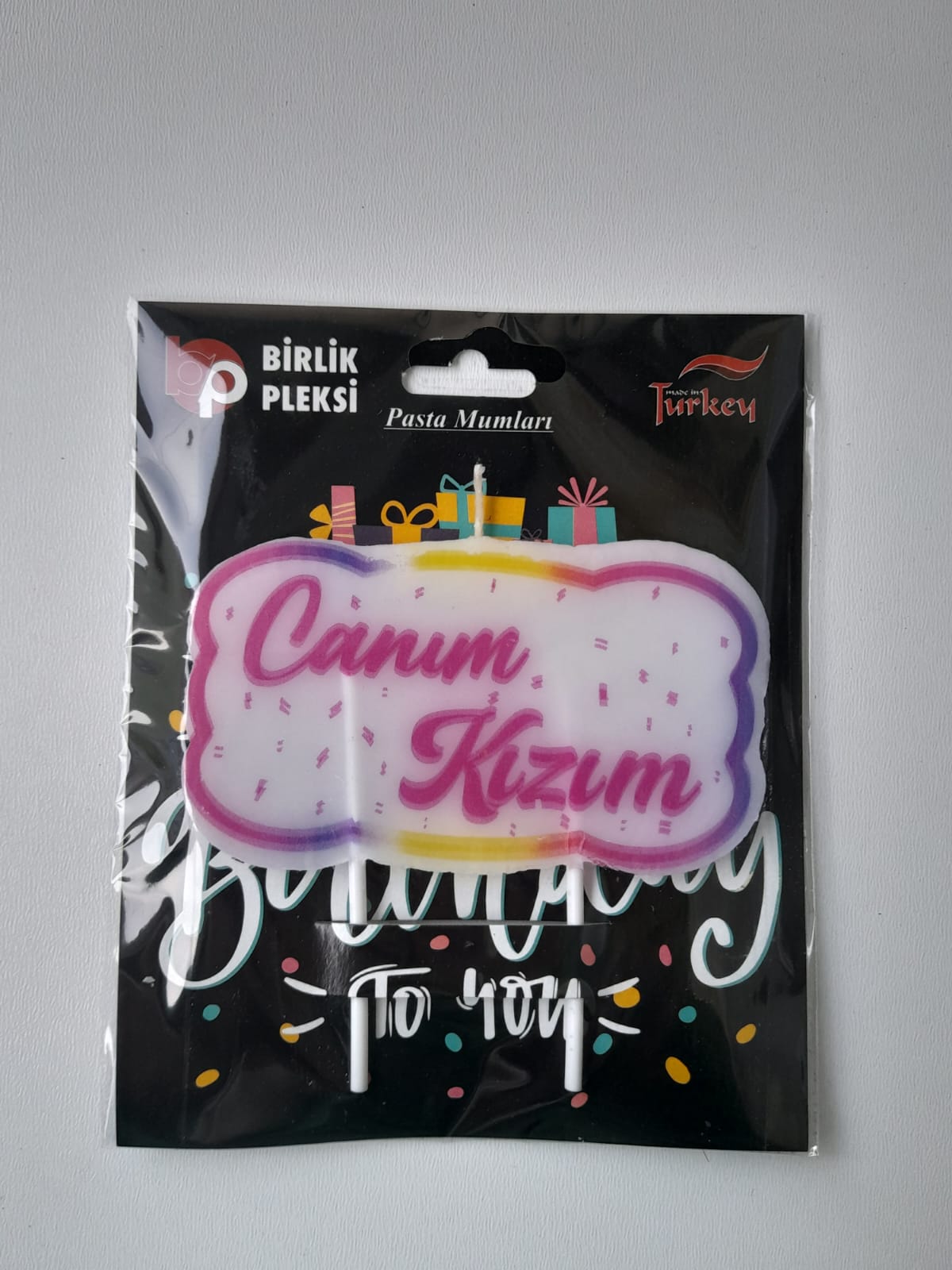UV Baskılı "Canım Kızım" Yazılı Doğum Günü Pasta MumuMum