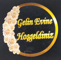 Welcome to the Bride's Home Plexiglass Ornament – Gold Colored Decorative Sign - 001