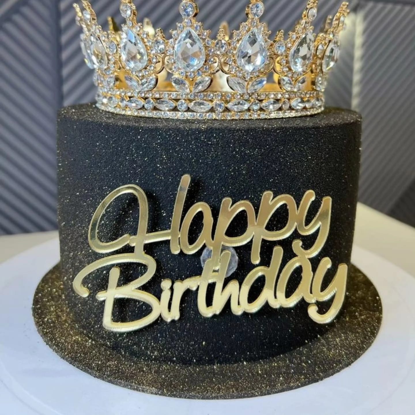 Pasta Üstü Pleksi Yazı – Happy Birthday (Altın / Gümüş)