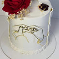 20s Cake Topper Acrylic Figure – Ring-Wearing Couple (Gold/Silver Option)