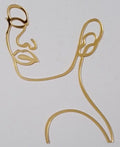 20th Birthday Cake Topper Acrylic Decor – Woman Face Silhouette (Gold)