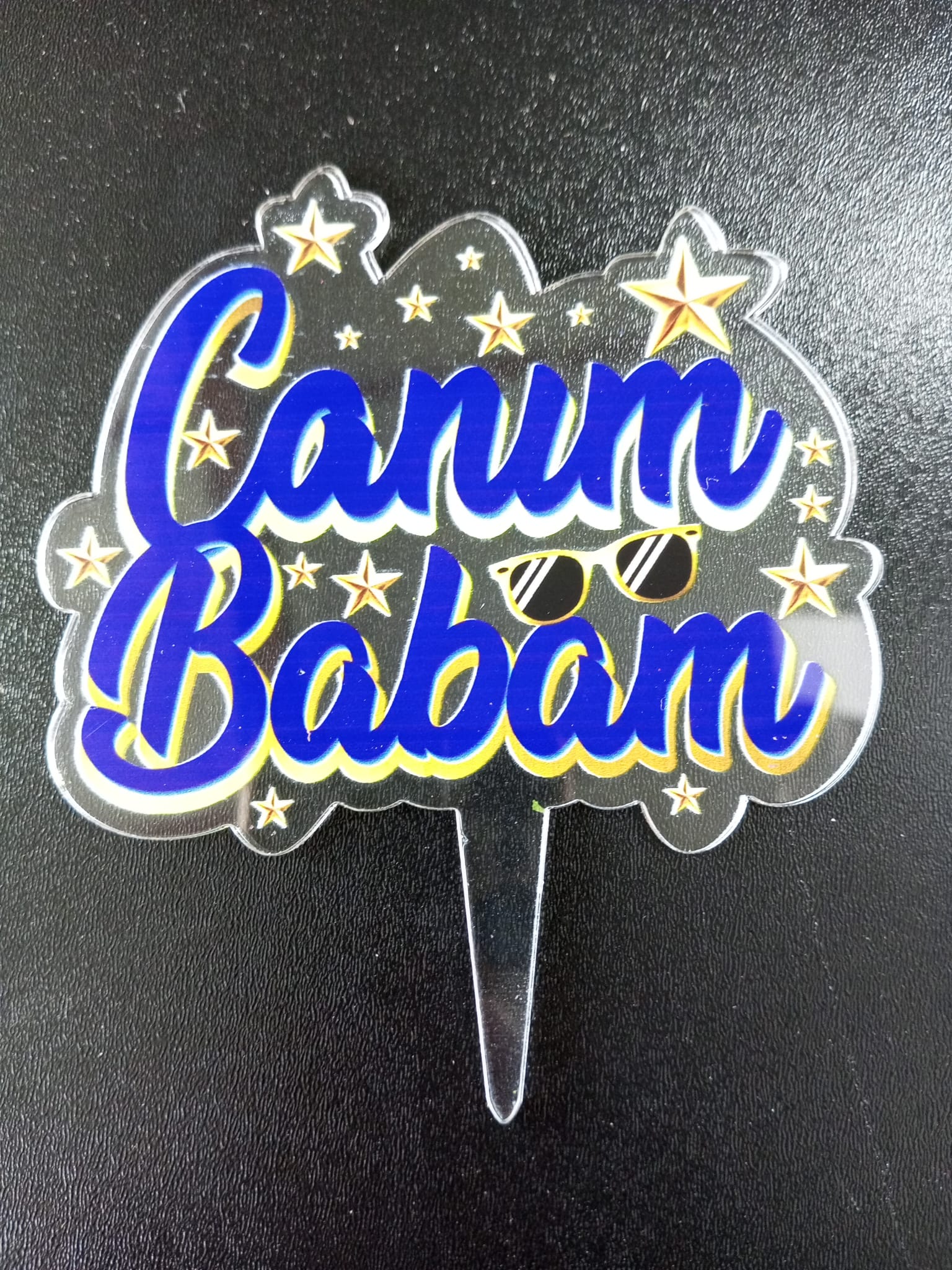 Şeffaf Pleksi Pasta Üstü Dekor – “Canım Babam”