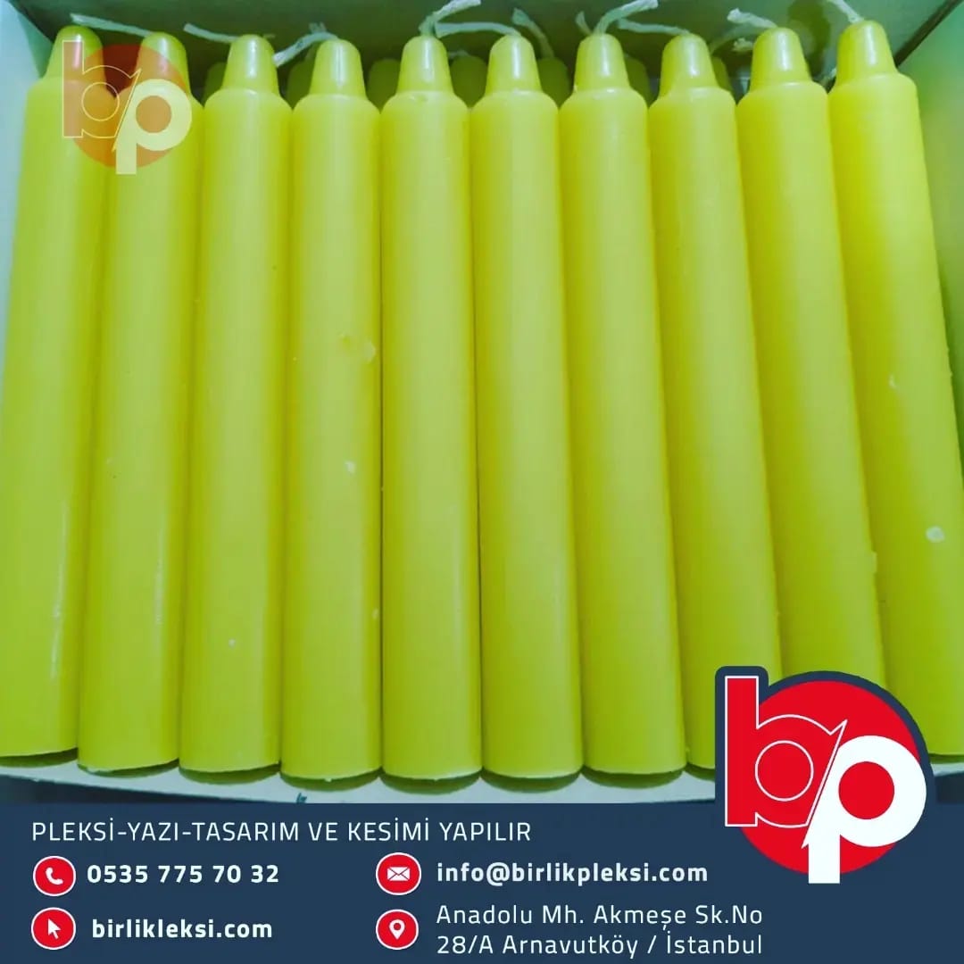 2'li Klasik Kalın Ev Mumu – Toptan Paket (Sarı)