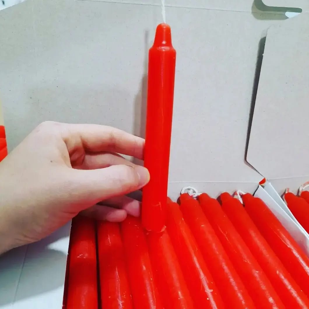 2'li Klasik Kalın Ev Mumu – Toptan Paket (Kırmızı)