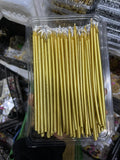 100 Adet Altın Renkli Pasta Mumu - Ekstra Uzun ve Şık