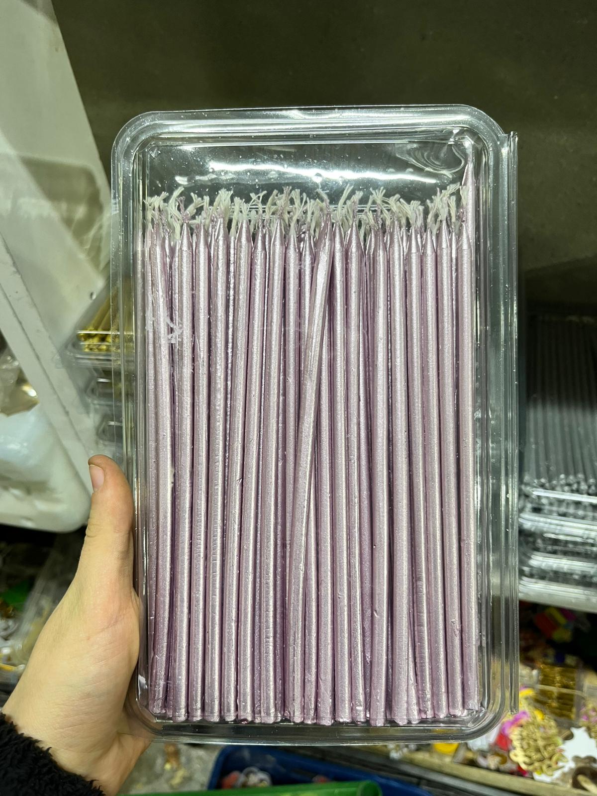 100 Adet Metalik Pembe Pasta Mumu Seti - Ekstra Uzun ve Estetik