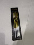 (10'lu Paket) Gold Spiral Pasta Mumu - 6'lı Burgulu Gold Doğum Günü ve Kutlama Mumu Seti